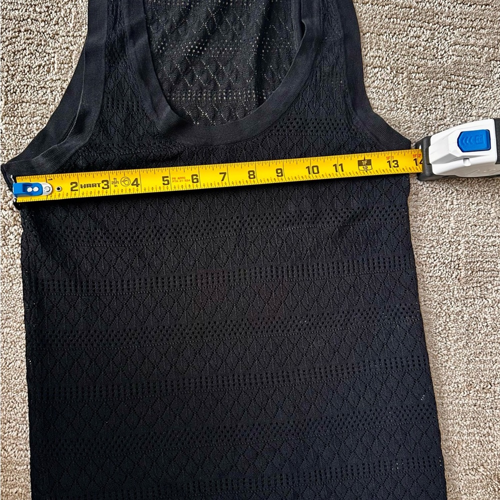 Zara Black Fitted Soft Stretch Mesh Racerback Tank Top - Picture 4 of 4